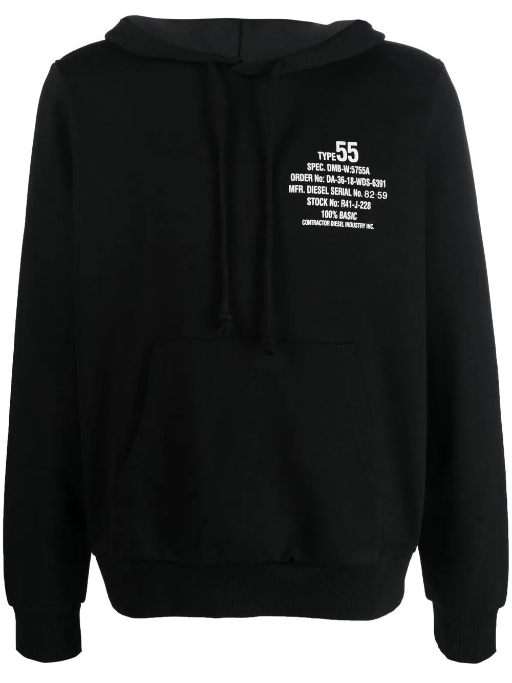 

Diesel hoodie con logo estampado - Negro