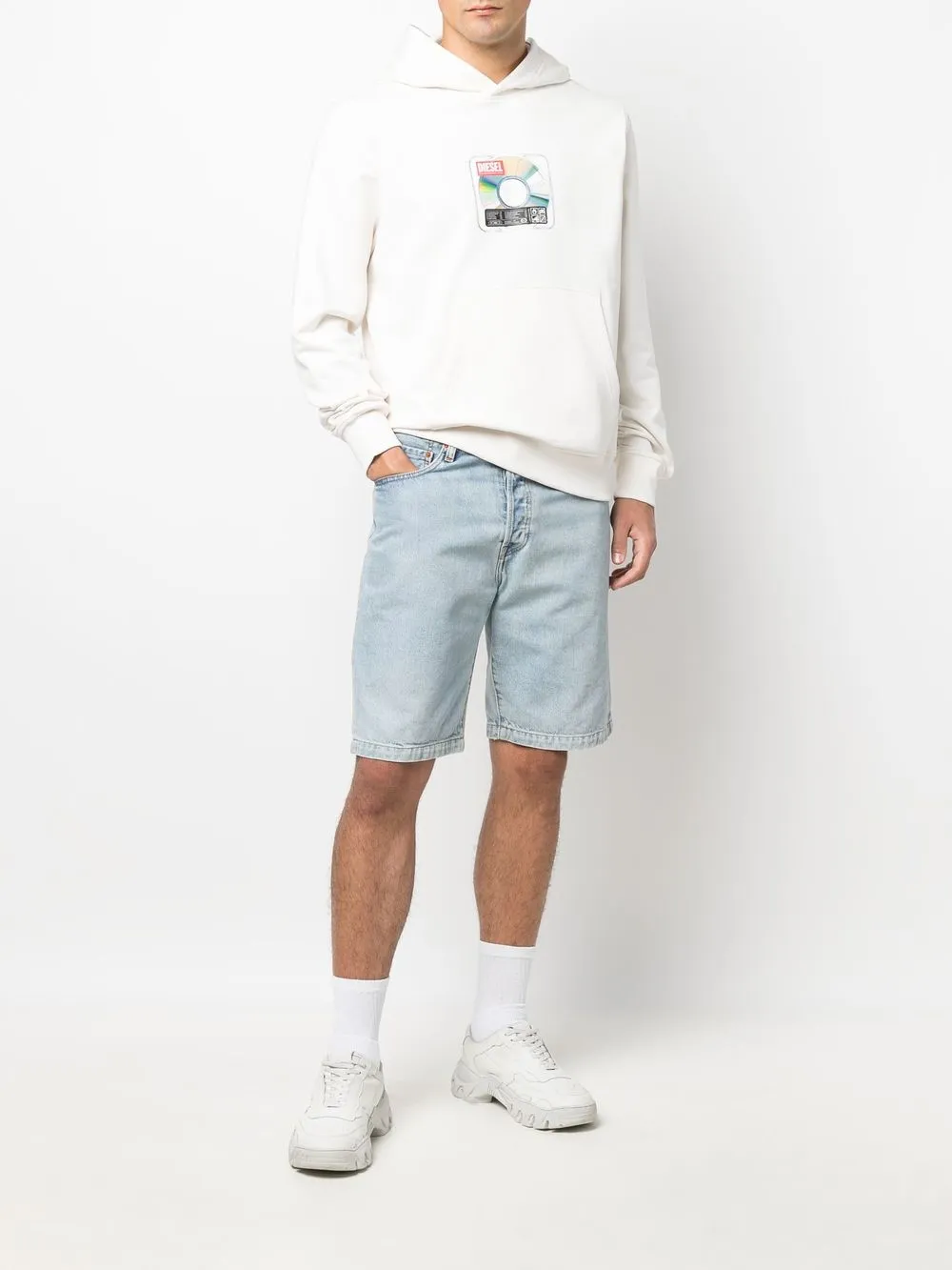 diesel men's hooded shirts & tops