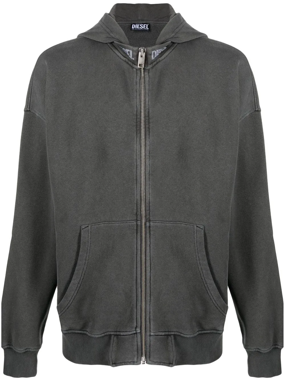 

Diesel logo-print zip-up hoodie - Grey