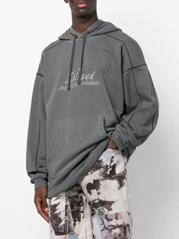 Diesel garment-dyed Hoodie | Grey | FARFETCH BH