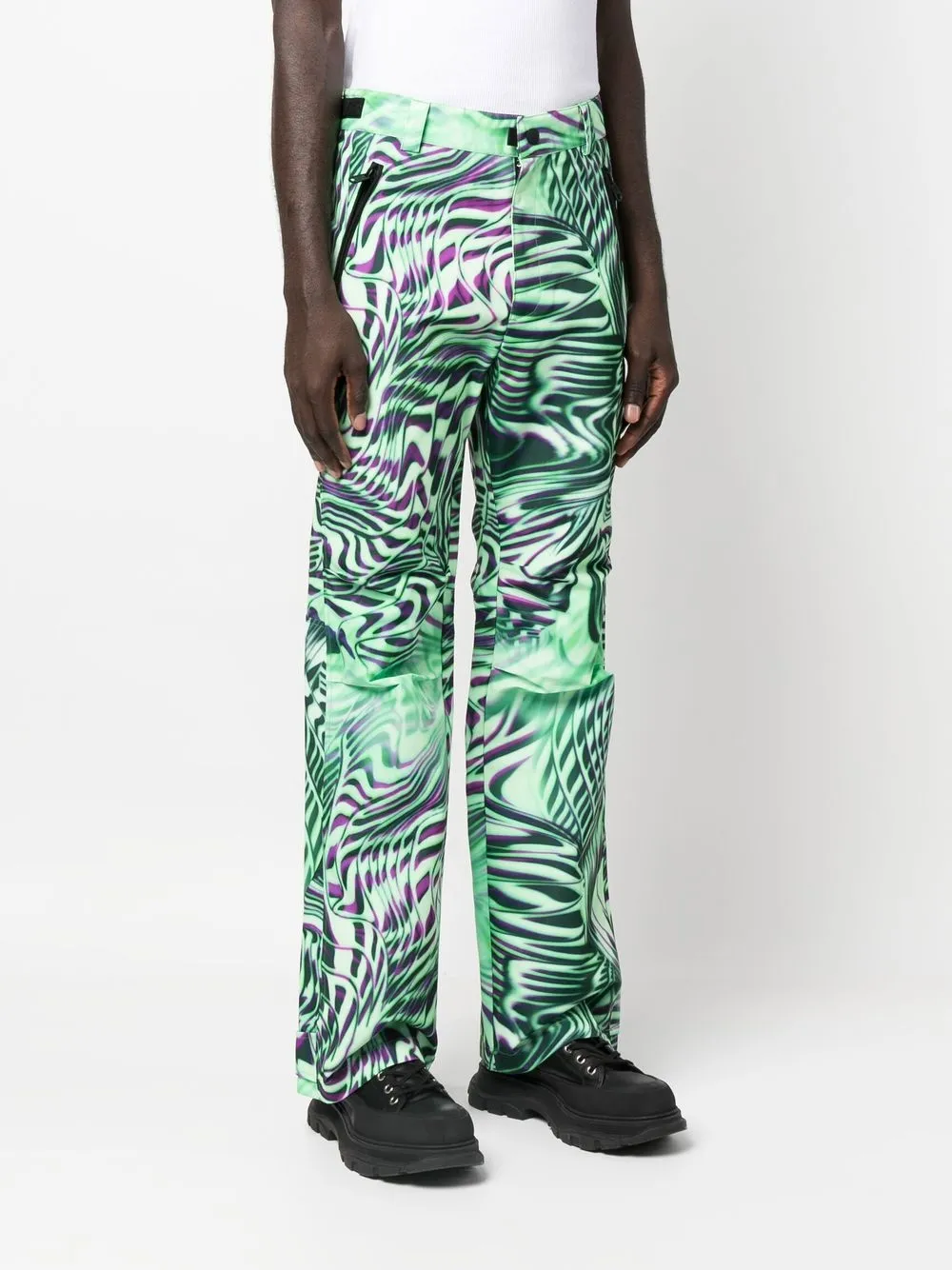  Diesel Optical-print Canvas Trousers - Green 
