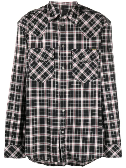 check-print cotton-blend shirt