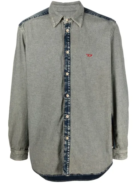 Diesel inside-out effect denim shirt 