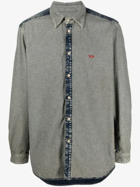 Diesel inside-out effect denim shirt