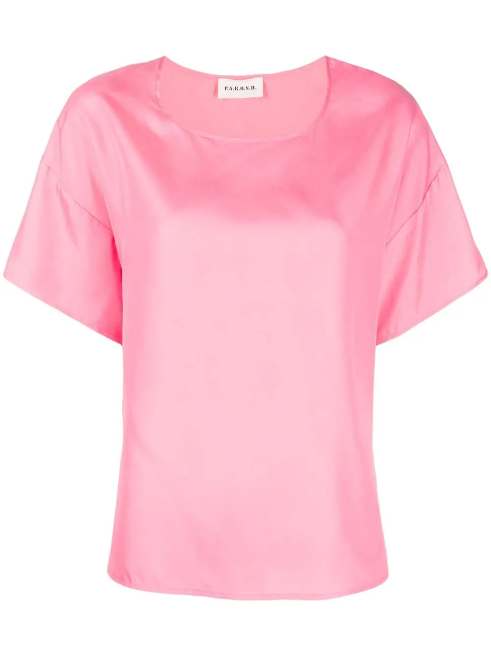 

P.A.R.O.S.H. blusa de seda manga corta - Rosado