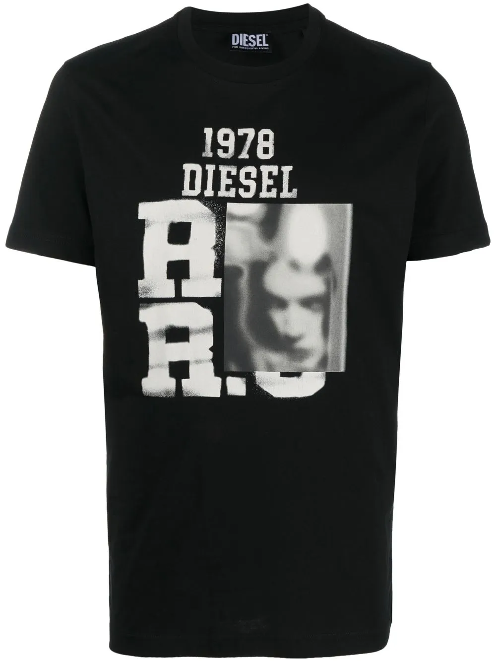 

Diesel playera con logo estampado - Negro