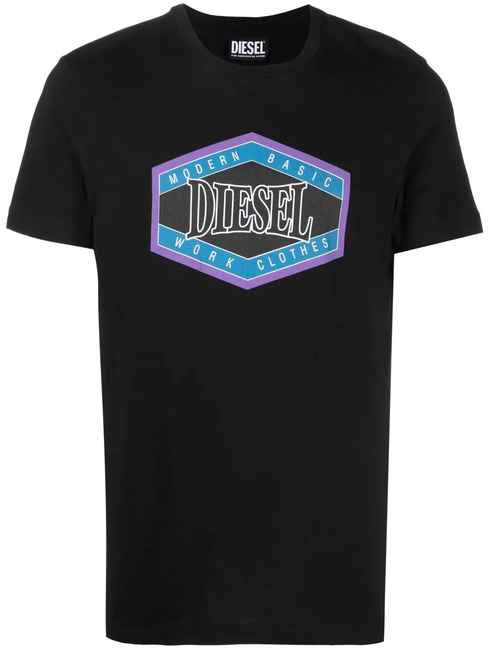 

Diesel playera manga corta con logo estampado - Negro