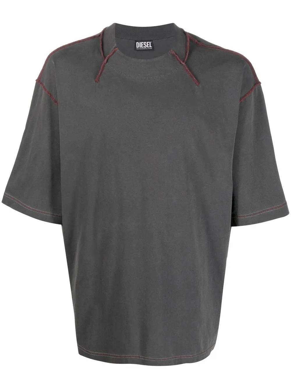 

Diesel contrast-stitching cotton T-shirt - Grey