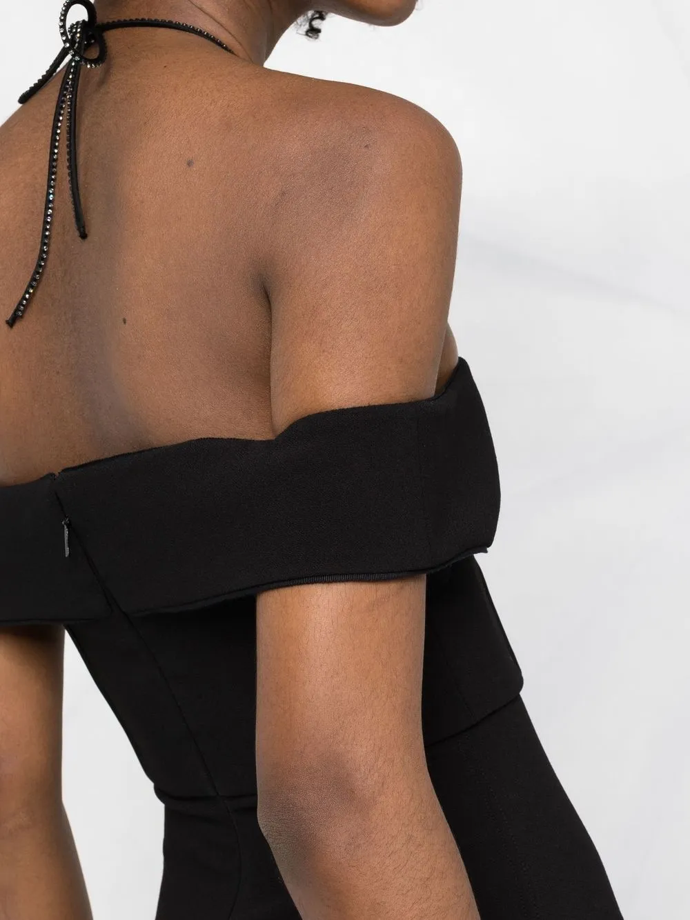  Saint Laurent Halterneck Cold-shoulder Playsuit - Black 