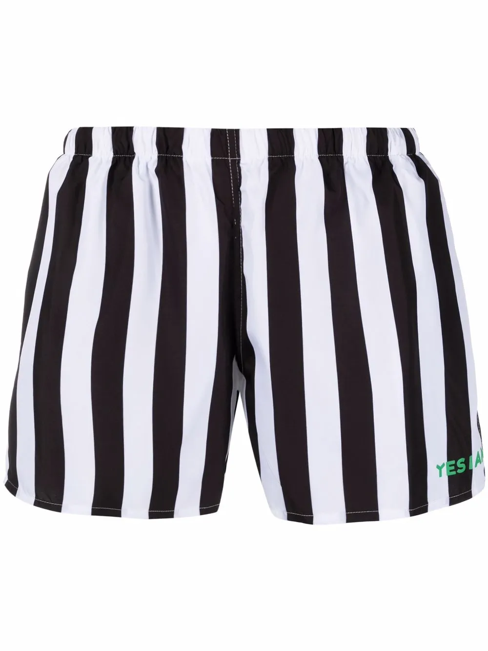 yes i am stripe-print swim shorts | White | Image 1