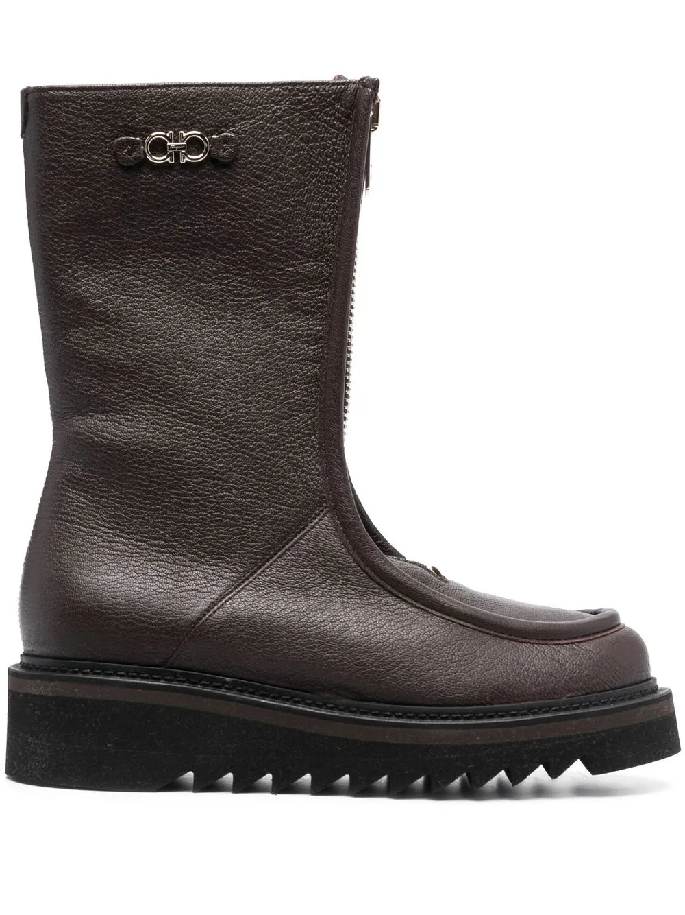 

Ferragamo botas con placa del logo - Marrón