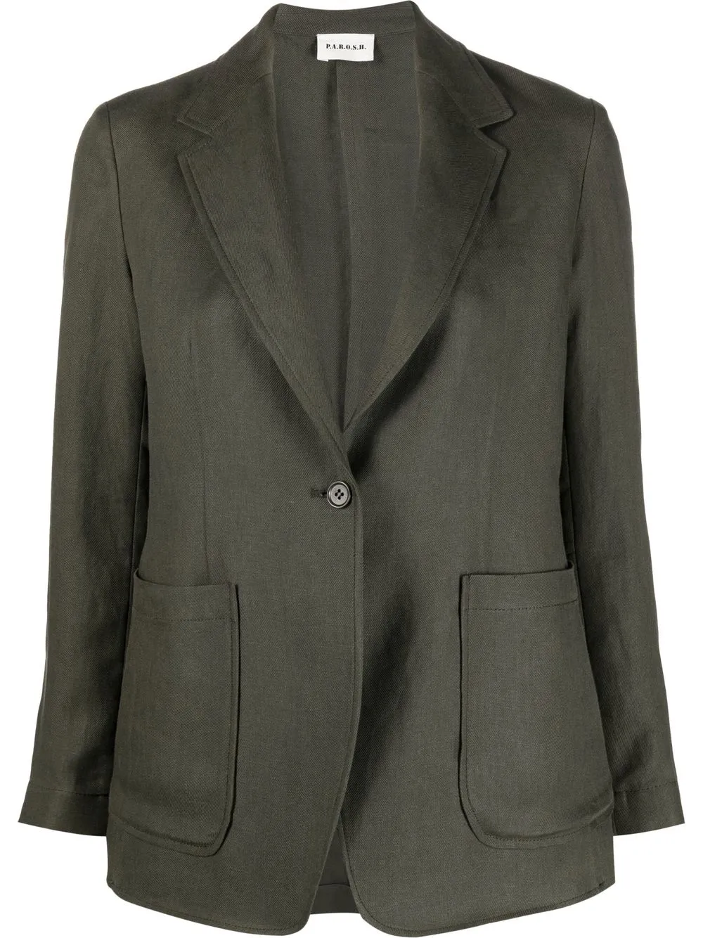 

P.A.R.O.S.H. single-breasted linen blazer - Green