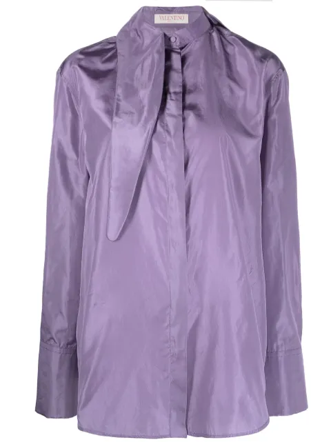 Valentino Garavani tied-neck silk shirt