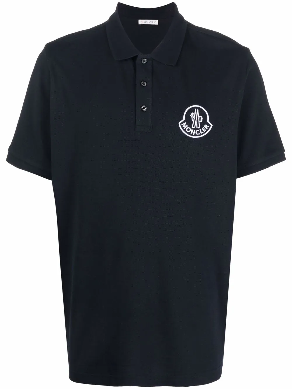 

Moncler playera tipo polo con logo bordado - Azul