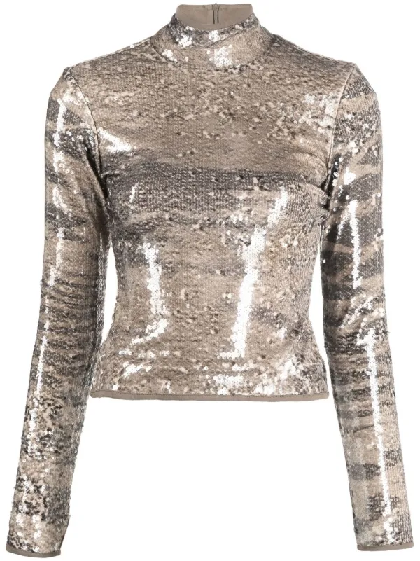 Diesel sequin-embellished mock-neck Top 