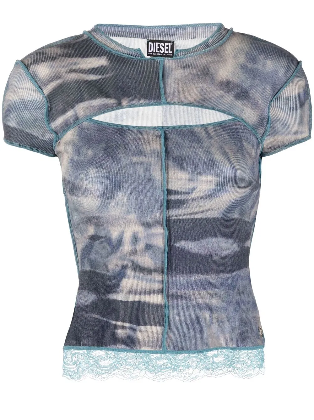 

Diesel graphic-print short-sleeved top - Blue