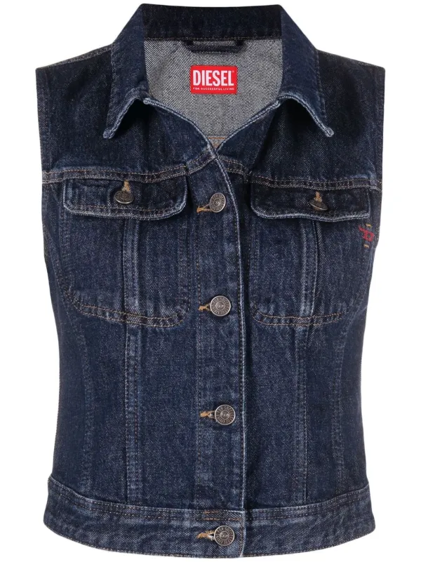 Diesel Cropped Denim Vest - Farfetch
