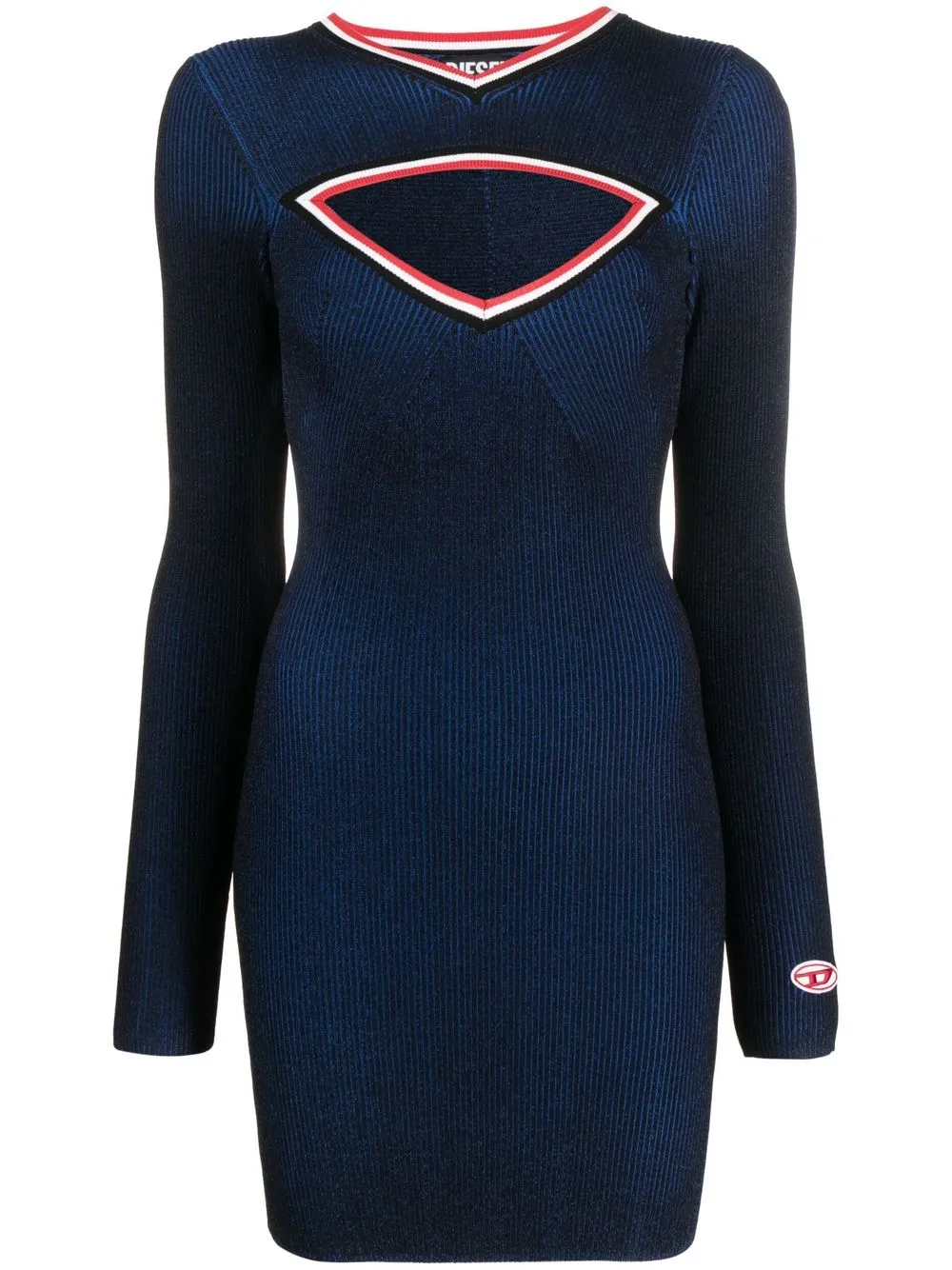 

Diesel ribbed-knit cut-out dress - Blue