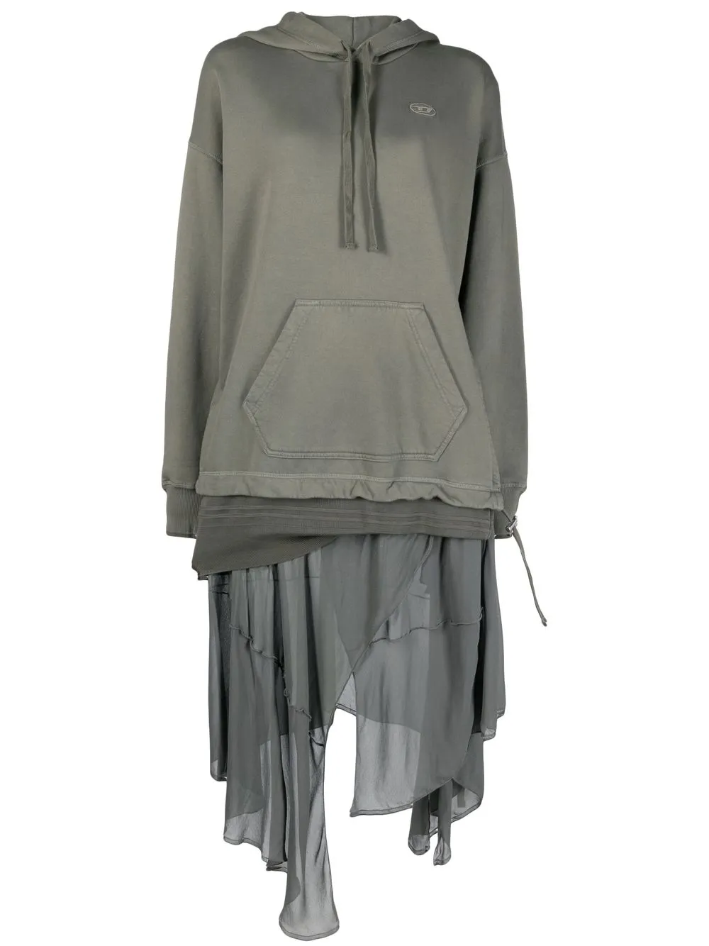 

Diesel drawstring hooded dress - Green