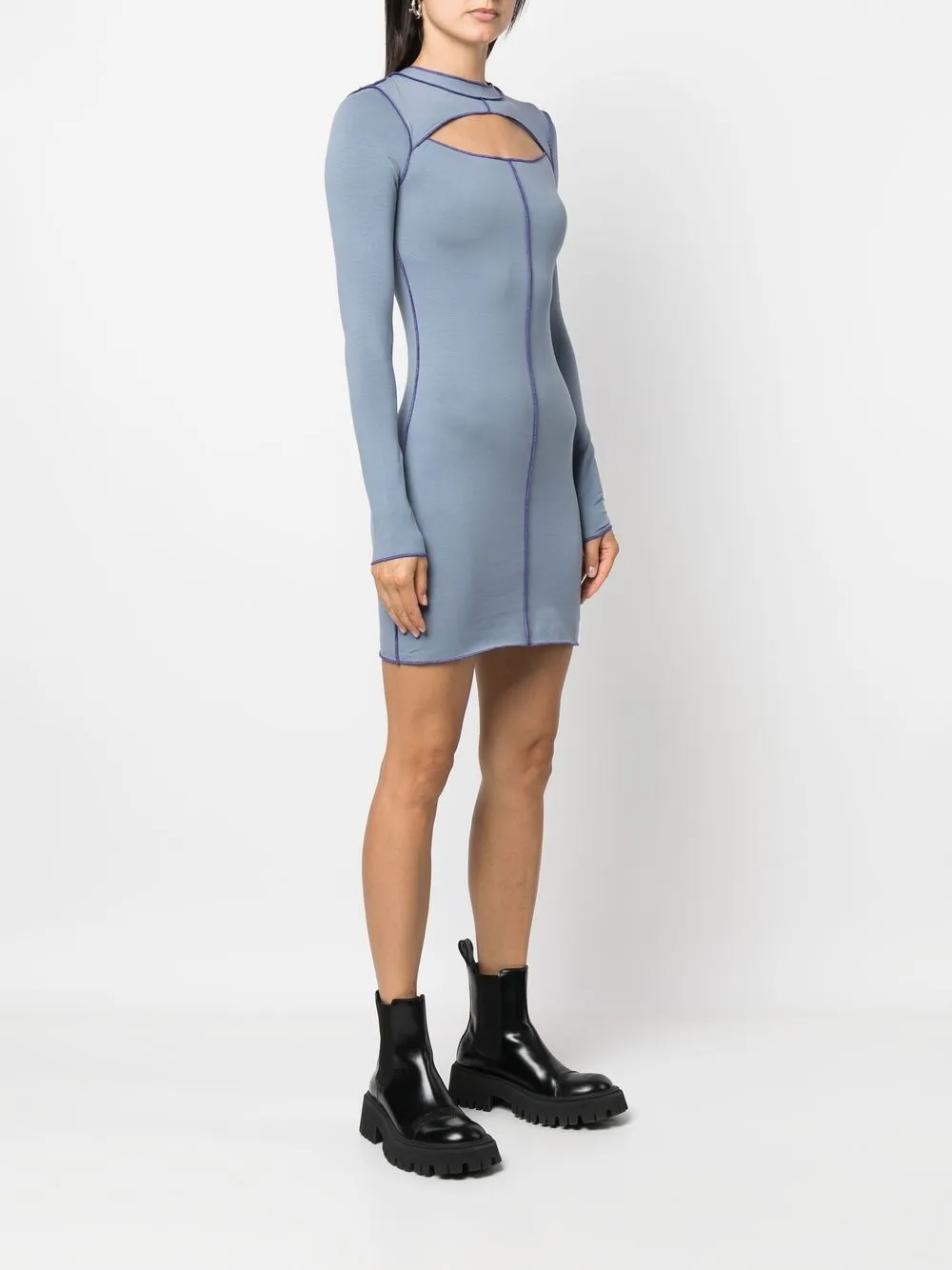  Diesel Minikleid Mit Cut Out   Blau 