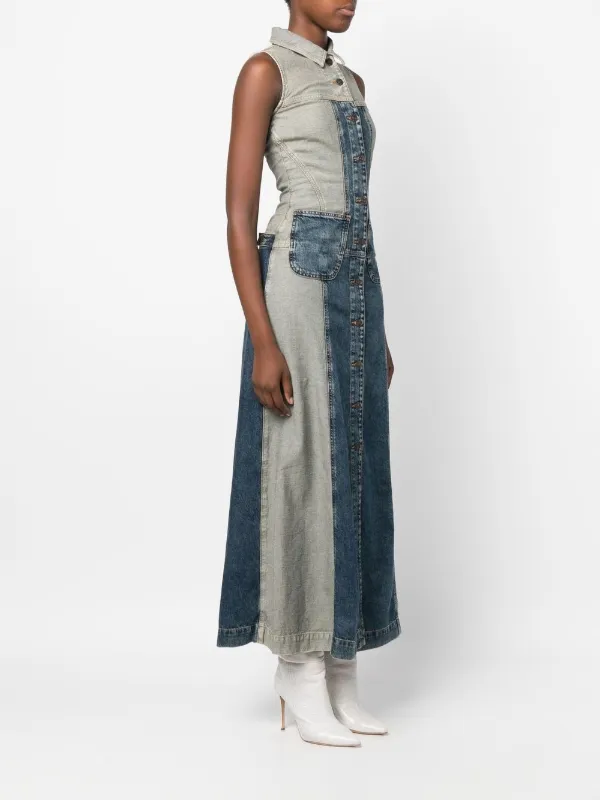 Diesel De-Arys Panelled Denim Dress | Blue | FARFETCH