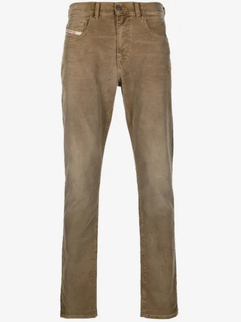 Diesel tapered bleach-wash corduroy jeans