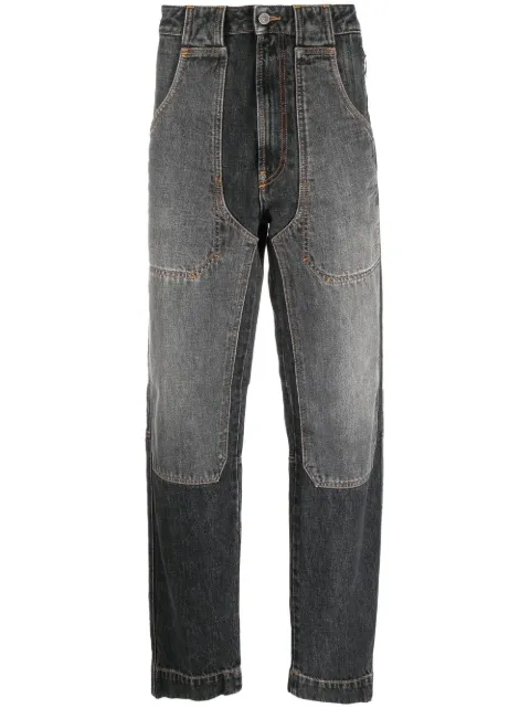 Diesel patchwork straight-leg jeans