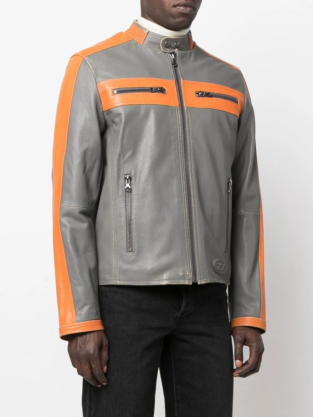  Diesel Jacke Mit Kontrasteinsätzen   Grau 