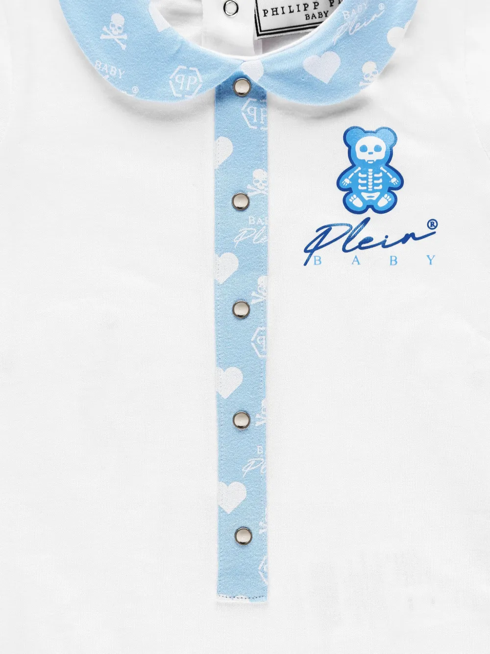 Philipp Plein Junior Romper met beerprint Wit
