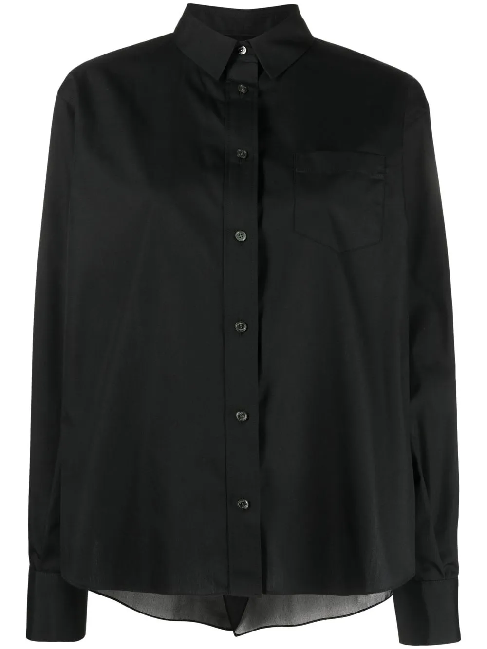 

sacai embroidered button-up shirt - Black