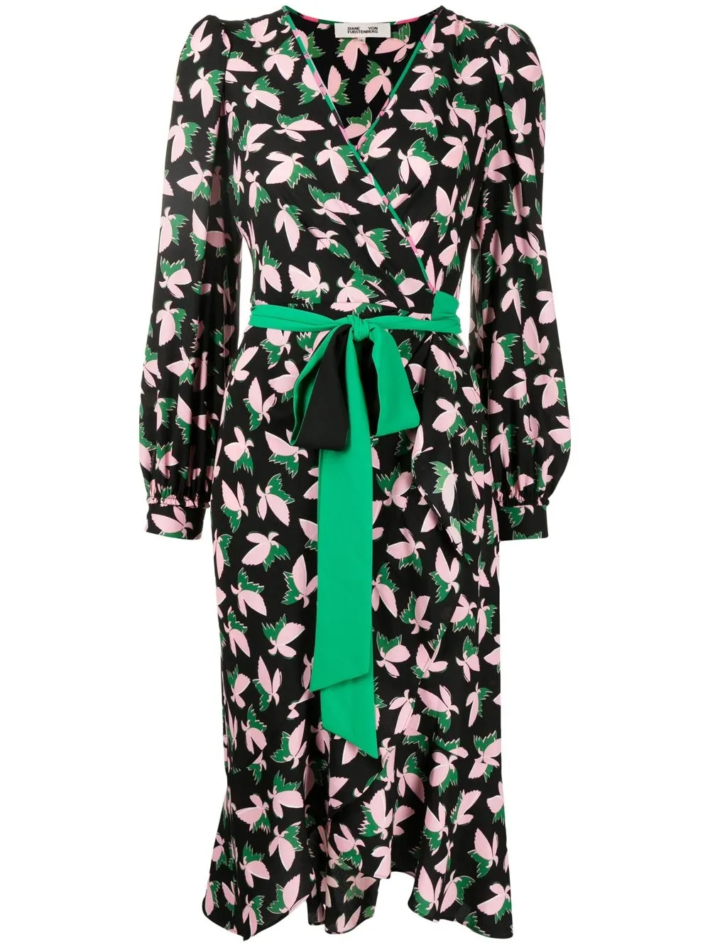 

DVF Diane von Furstenberg vestido Porto cruzado asimétrico - Multicolor