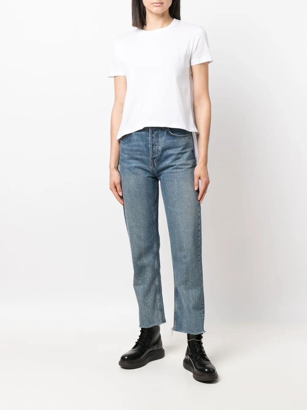  Red Valentino T Shirt Mit Point D'esprit   Weiß 