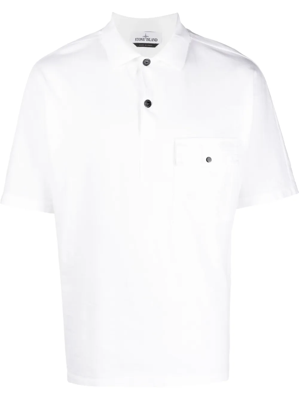 

Stone Island Compass-patch cotton polo shirt - White