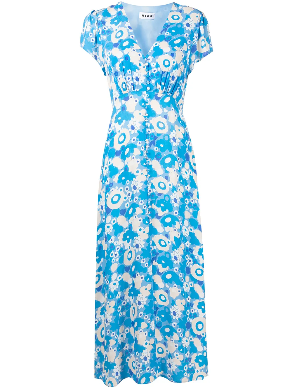 

Rixo vestido midi Aspen con estampado floral - Azul