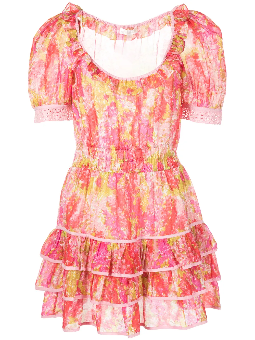 

LoveShackFancy Safiya silk ruffles mini dress - Multicolour