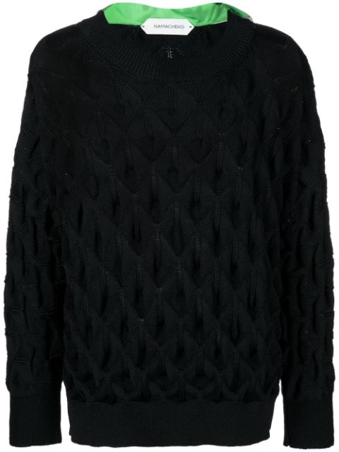 Namacheko cape-detail open-knit jumper