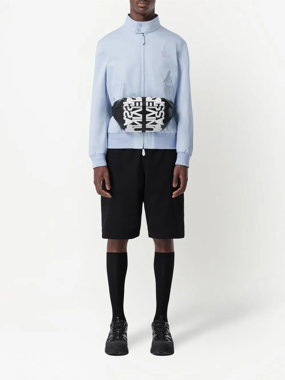 Image 2 of Burberry TB monogram logo-embroidered Harrington jacket