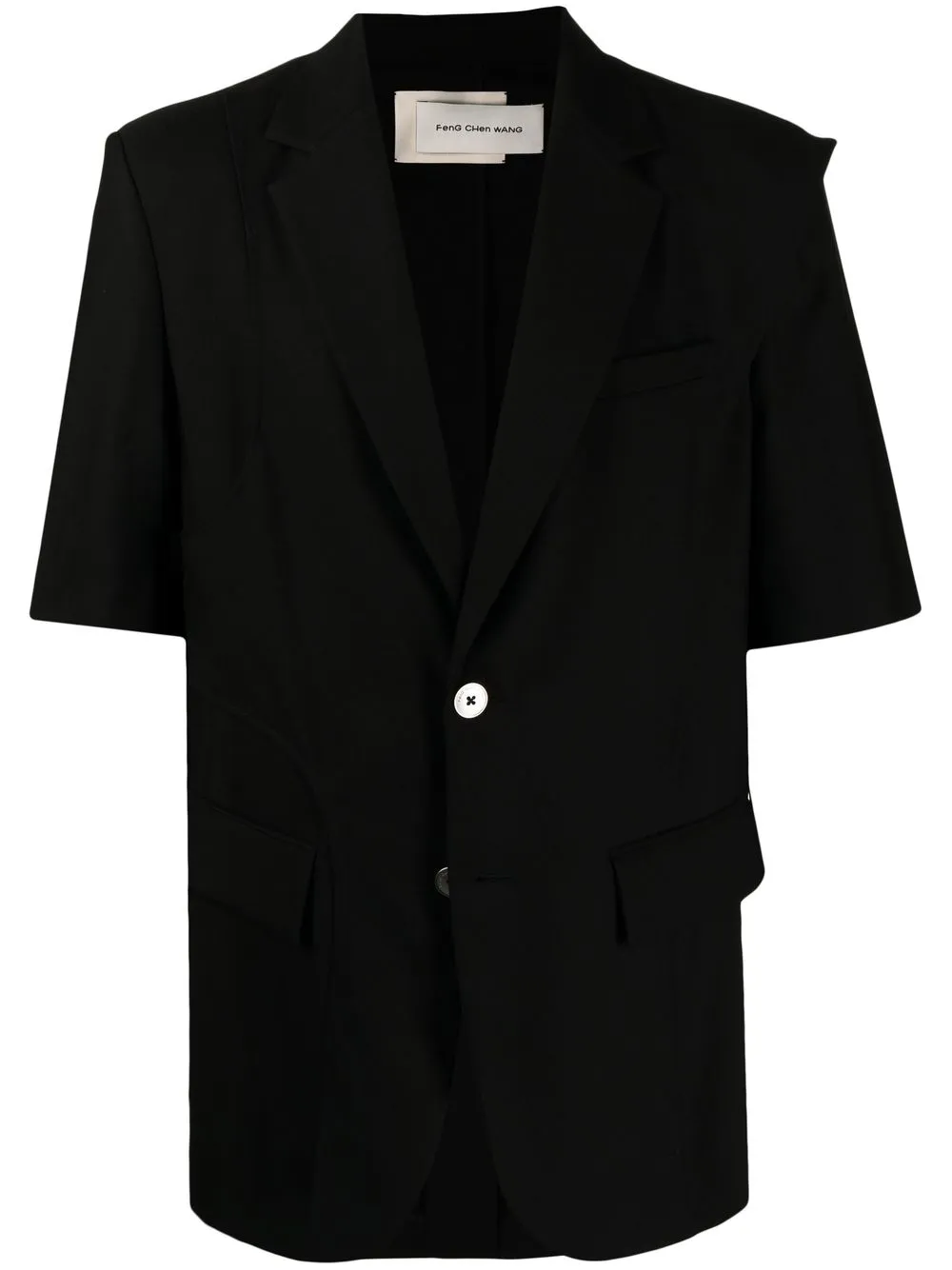 

Feng Chen Wang blazer de manga corta - Negro