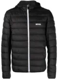 BOSS logo-print puffer jacket - Black