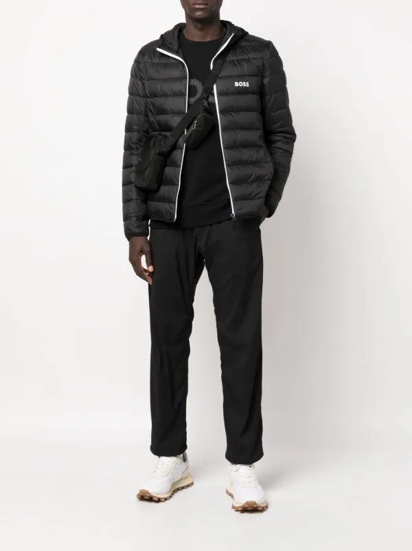 BOSS logo-print Puffer Jacket | Black | FARFETCH