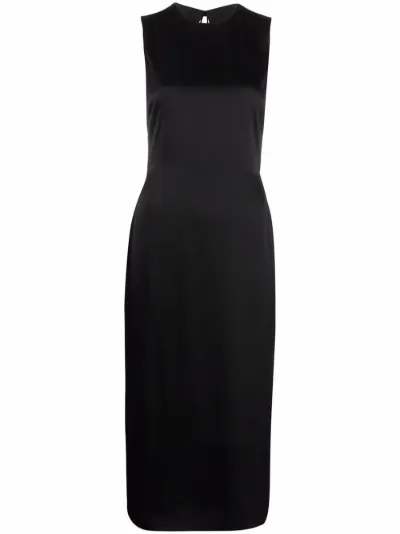 silk open back pencil dress | DEL CORE 