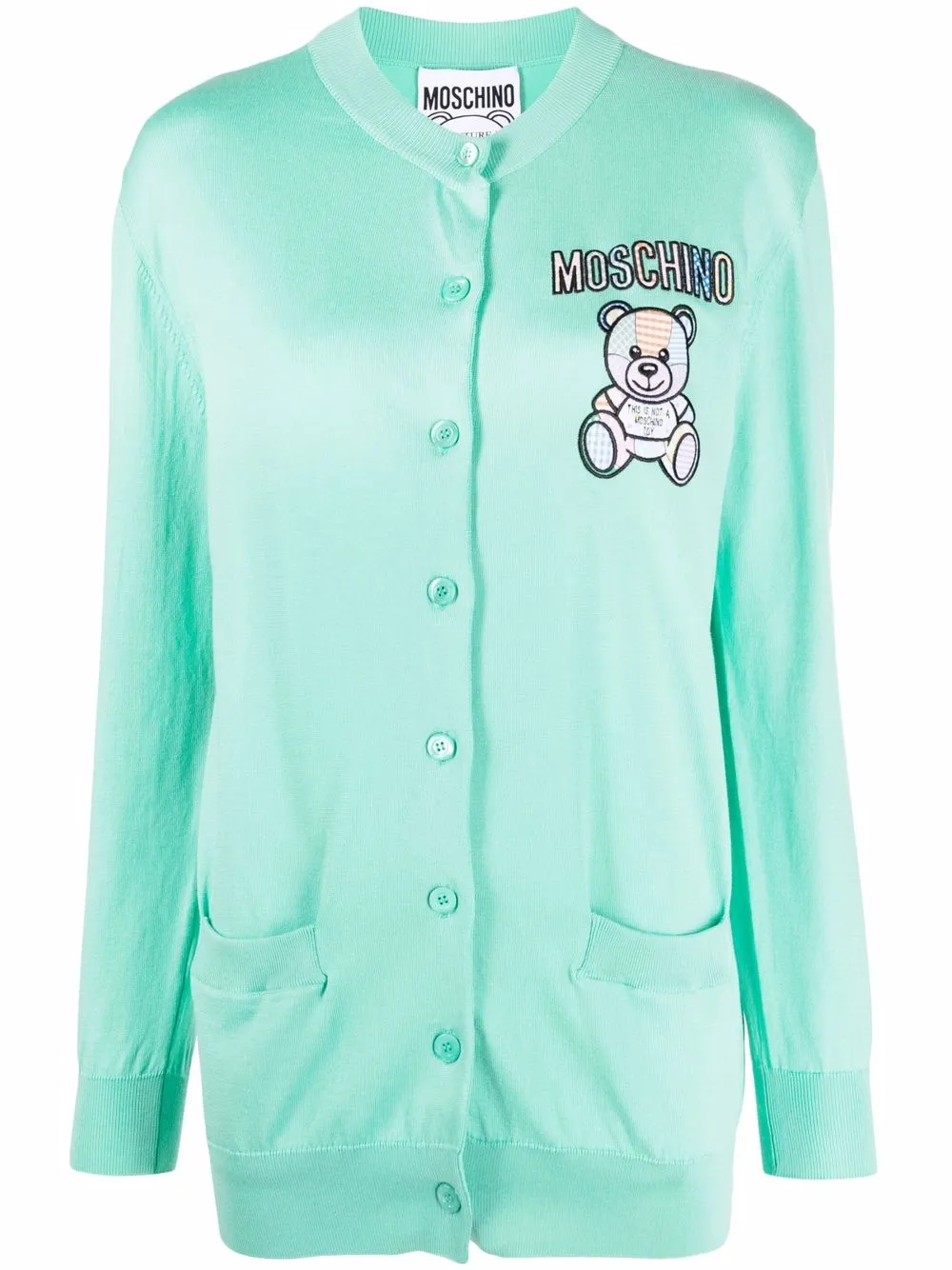 

Moschino embroidered toy-bear cardigan - Green