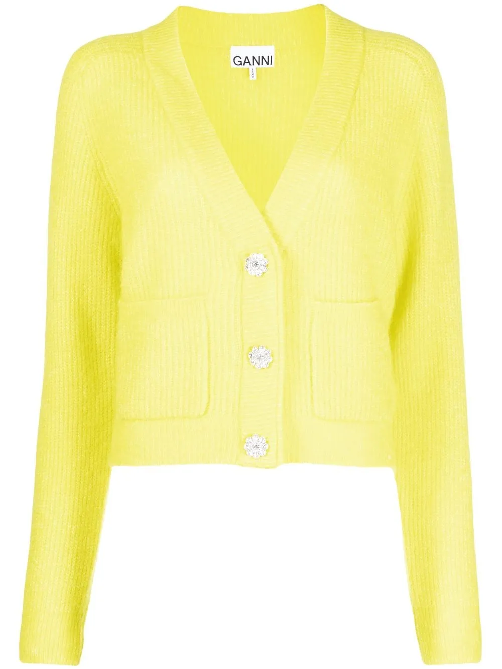 

GANNI cable-knit button cardigan - Yellow
