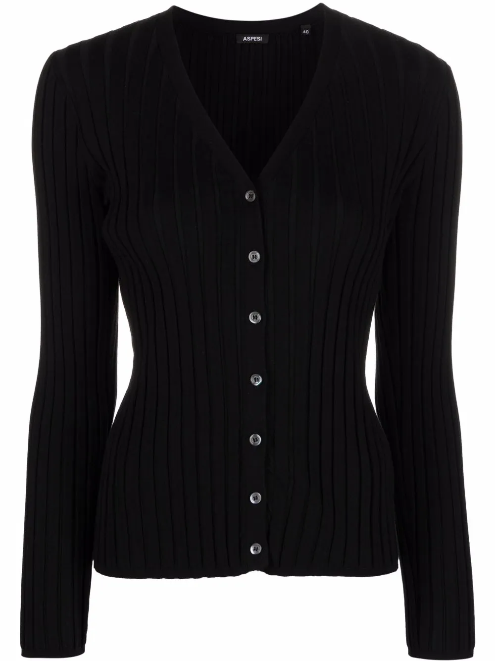 

ASPESI ribbed-knit cardigan - Black