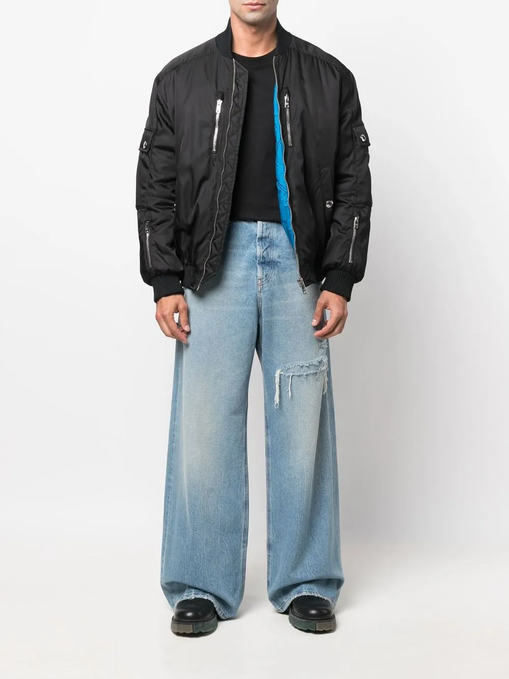 Men Light blue Straight Baggy Jeans: D-Rise 09E25