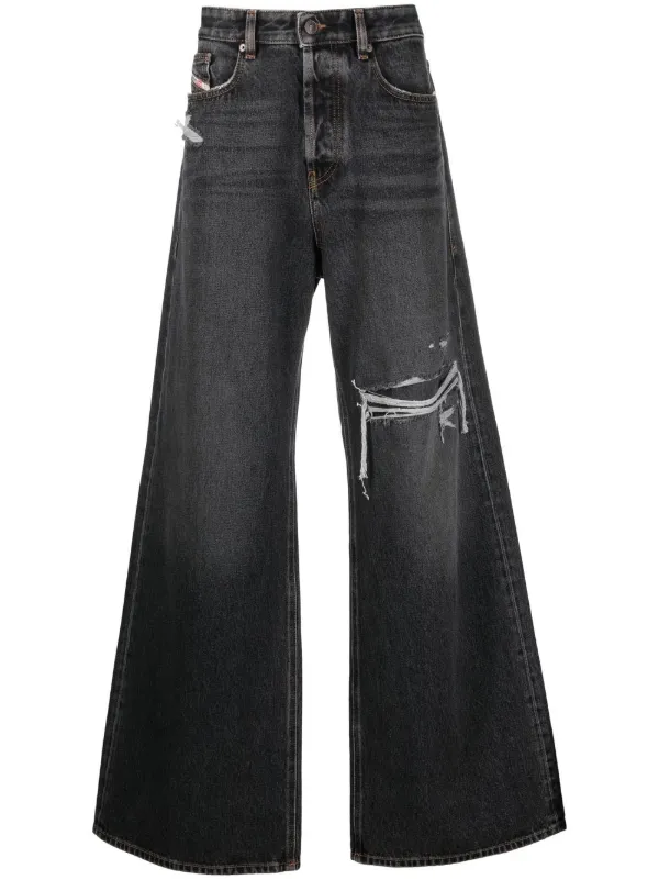 Diesel D-Rise Ripped straight-leg Jeans - Farfetch