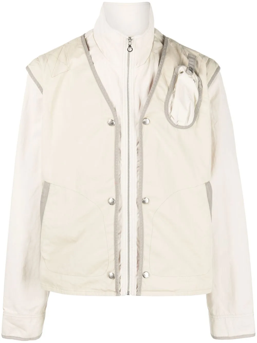 

Diesel detachable-sleeve layered jacket - Neutrals