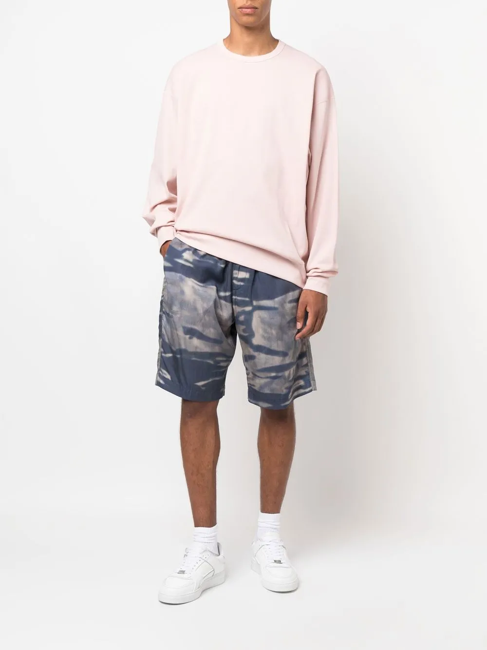 Diesel Shorts met abstracte print - Blauw