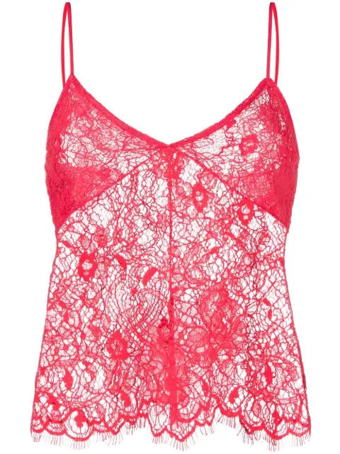 Patrizia Pepe Blusa de alças finas com renda floral