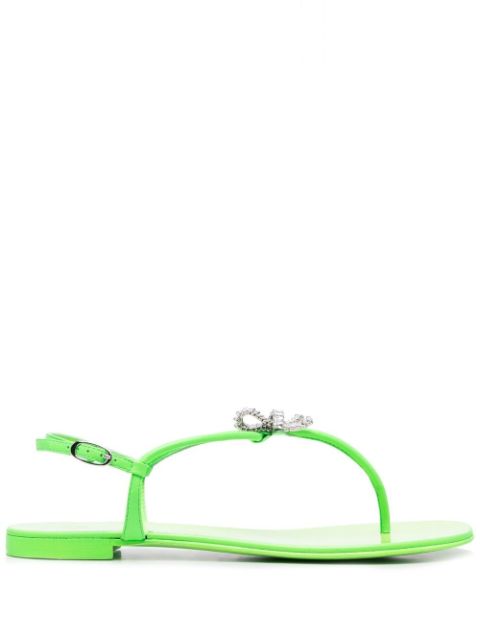 Giuseppe Zanotti - Clementyne crystal-embellished flip-flops